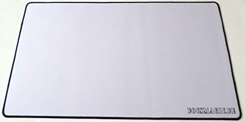 docsmagic.de Premium Playmat White - 60 x 34 cm Stitched 3mm - Spielmatte Weiss von docsmagic.de