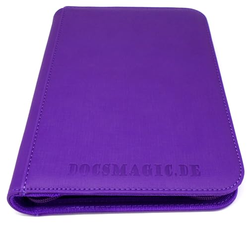 docsmagic.de Premium Pro-Player 4-Pocket Zip-Album Purple - 160 Card Binder - MTG - PKM - YGO - Reissverschluss Lila von docsmagic.de