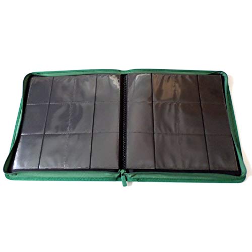 docsmagic.de Pro-Player 12-Pocket Playset Zip-Album Dark Green - 480 Card Binder - MTG - PKM - YGO - Reissverschluss Dunkelgrün von docsmagic.de