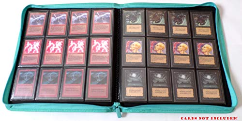 docsmagic.de Pro-Player 12-Pocket Playset Zip-Album Mint - 480 Card Binder - MTG - PKM - YGO - Reissverschluss Aqua von docsmagic.de