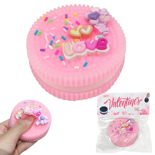 Pink Taba Squishy, Valentines Day Gift for Kids Squishy Squeeze Spielzeug Taba Squishy Keks Stressabbau Spielzeug Squishy Ultraweiches Biscuit Stress Relief Spielzeug Valentine's Day Birthday von donciety