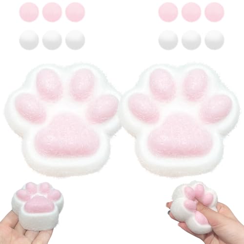 2 Stück Taba Squishy Paw, Katzenpfoten Squishy, Taba Squishy, Fufu Squishy, Anti Stress Spielzeug, Taba Squishy Pfote, Cat Paw Squishy, Squeeze Toy Quetsch Spielzeug für Kinder und Erwachsene von donciety