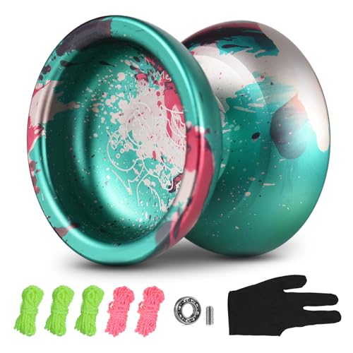 Doorslay Professioneller Yoyo, Weihnachts Yoyo für Kinder Erwachsene, Wettbewerbsfähiger Aluminium JoJo für Anfänger und professionelle Spieler, Jo-jo Ball mit Jo Jo Handschuh + 5 JoJo String Set von doorslay