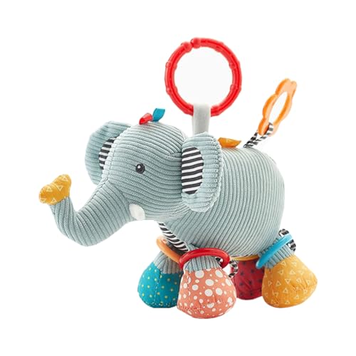 dorkasde Baby Plüsch Spielzeug Elefant Puppe Spielzeug beruhigende Bettglocke Baby Kinderwagen Anhänger Auto montiert von dorkasde