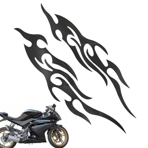 doyandader Motorrad Aufkleber - Flammenmuster Stylische Aufkleber | 2 Stück wasserdichte Embleme für Fenster Boot Skateboard doyandader Motorrad Aufkleber - Flammenmuster Stylische Aufkleber | 2 Stück wasserdichte Embleme für Fenster Boot Skateboard von doyandader