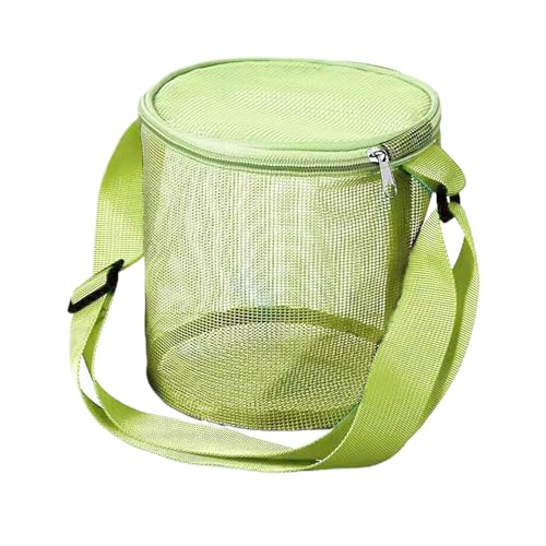 drburpily Nylon Strandtasche, transparente Riemen, Spielzeug und Strandgitter Mesh Stoff, Grün von drburpily