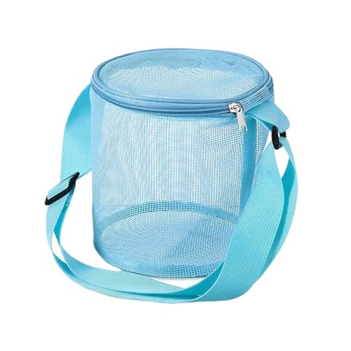 drburpily Nylon Strandtasche, transparente Riemen, Spielzeug und Strandgitter Mesh Stoff, Himmelblau von drburpily