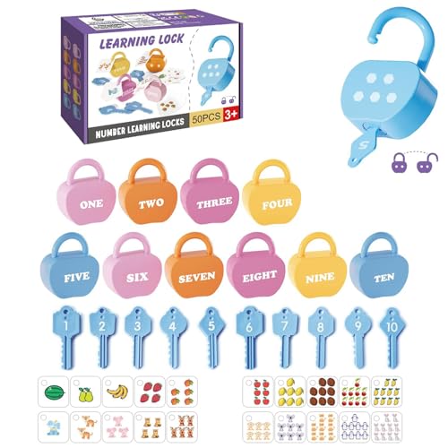 drburpily Training des Baby Puzzlespielzeugs zum Entsperren von Zahlen und Buchstaben für die Entwicklung der Handkoordination, Typ+2 von drburpily