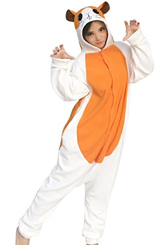 dressfan Tier Hamster Kostüm Halloween Hamster Karneval Cosplay Kostüm Hamster Pyjamas für Erwachsene Mädchen von dressfan