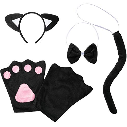 dressforfun 302033 - Kostüm Set Katze für Kinder, Haarreif mit Ohren, Handschuhe, Fliege und Schwanz von dressforfun