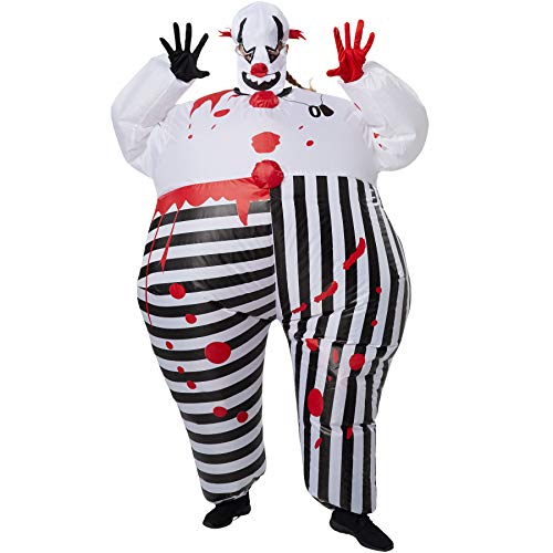 dressforfun 302357 - Aufblasbares Unisex Kostüm Horror-Clown, Anzug mit Blutflecken, inkl. Handschuhen und Maske von dressforfun