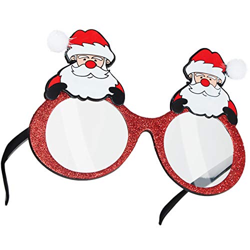 dressforfun 302775 - Spaßbrille Weihnachtsbrille, Große Kunststoffgläser mit glitzerndem Unterahmen von dressforfun