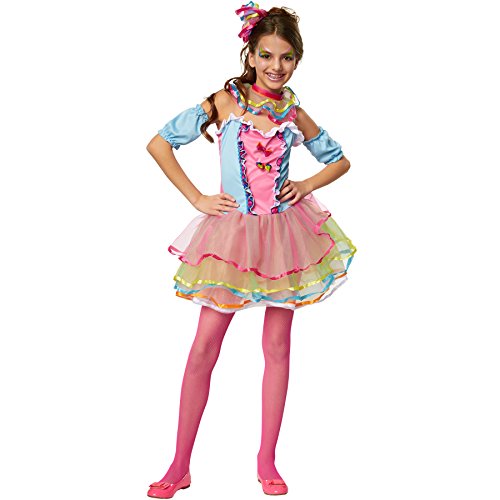 dressforfun 900337 - Mädchenkostüm Neon Regenbogen Girl, buntes Komplettkostüm mit viel Tüll (140 | Nr. 301669) von dressforfun