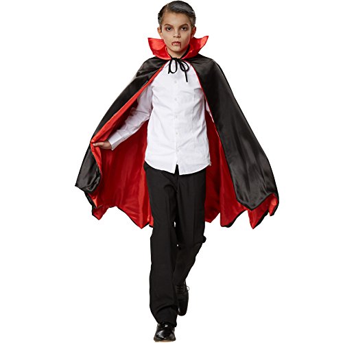 dressforfun 900372 - Vampirumhang Fledermaus für Kinder, zweifarbiger Umhang mit eindrucksvollem, aufstellbaren Kragen (72) von dressforfun