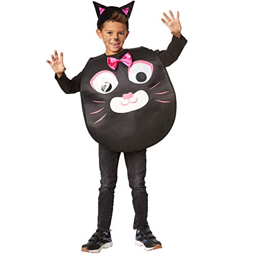 dressforfun 900479 - Kinderkostüm Cartoon Katze, Poncho in Schwarz, Stoffmütze mit spitzen Ohren (116 | Nr. 302176) von dressforfun