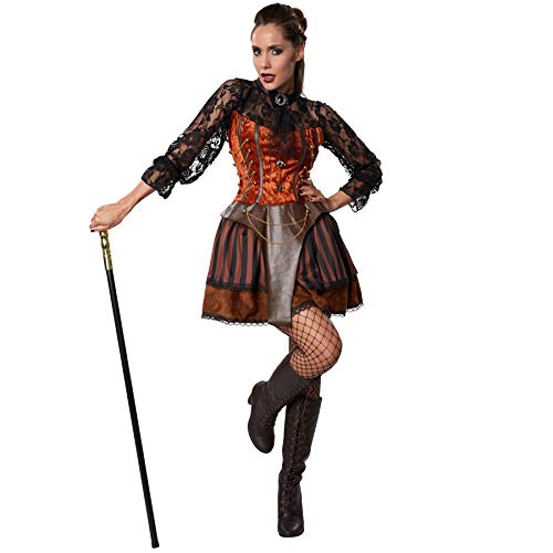 dressforfun 900486 - Damenkostüm Steampunk Gräfin, Prächtiges Kleid in Brauntönen (XL | Nr. 302313) von dressforfun