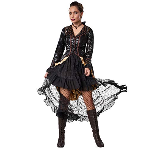 dressforfun 900489 - Damenkostüm Steampunk Rebellin, Zweiteiliges Frauenkostüm in weitgehend dunklen Farben (S | Nr. 302325) von dressforfun