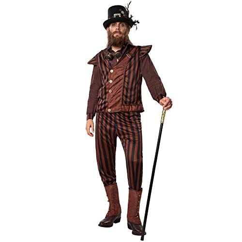 dressforfun 900492 - Herrenkostüm Steampunk Gentleman, Outfit mit dominierenden Längsstreifen (S | Nr. 302340) von dressforfun