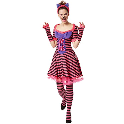 dressforfun 900538 Damen Katzen Kostüm, grinsende Kitty, Verkleidung für Karneval Fasching Party - diverse Größen - (XL | Nr. 302489) von dressforfun