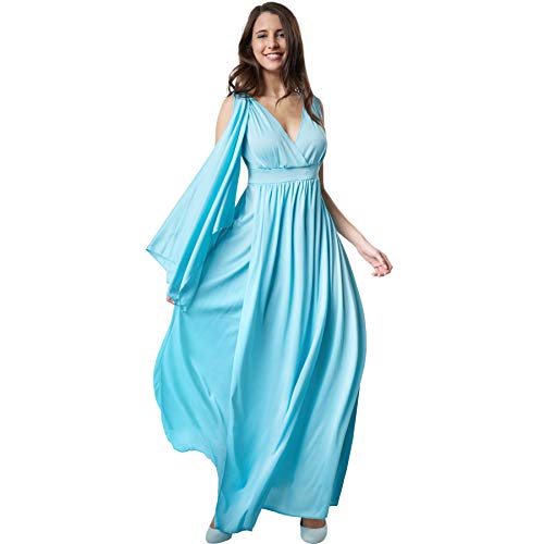 dressforfun 900548 - Damenkostüm Göttin der Freiheit, Ärmelloses Gewand im antiken Stil mit angenähter Schärpe (L | Nr. 302520) von dressforfun