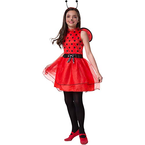 dressforfun 900555 Kleiner Glücksbringer Mariella, In Rot und Schwarz gehaltenes Marienkäferkostüm (140| Nr. 302676) von dressforfun