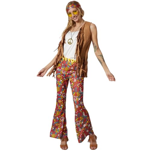 dressforfun Damenkostüm Hippie Weste und Hose - L von dressforfun