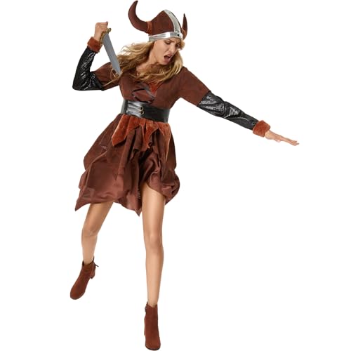 dressforfun Faschingskostüme, Wikinger Kostüm Damen, Mittelalter Kleidung Damen, Wikinger Kleidung Karneval Kostüm, Wikinger-Kostüm Damen, Viking Warrior Faschingskostüm, Faschingskostüm Damen - XXL von dressforfun