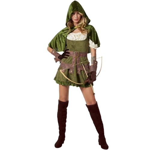 dressforfun Faschingskostüme Damen, Waldfee Kostüm Damen, Wald Elfen Kostüm, Mittelalter Kleidung Damen, Karneval Kostüm Damen, Damen Feen Kostüme für Erwachsene, Cosplay, Karnevalskostüm Damen - S von dressforfun