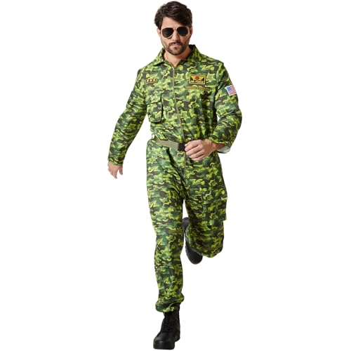 dressforfun Air Force Pilot Camouflage, Overall Herren, Faschingskostüme Männer, Kostüm Herren, Karneval Kostüm, Karneval Kostüm Herren, Gruppen Kostüm, Faschingskostüme Paare, Partnerkostüme- XL von dressforfun