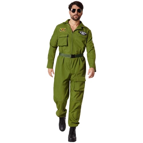 dressforfun Air Force Pilot, Overall Herren, Faschingskostüme Männer, Kostüm Herren, Karneval Kostüm, Karneval Kostüm Herren, Gruppen Kostüm, Faschingskostüme Paare, Partnerkostüme - L von dressforfun