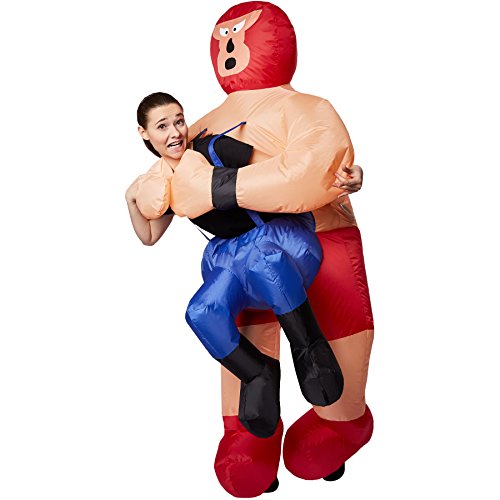 dressforfun Selbstaufblasbares Unisex Aufsitzkostüm Wrestler | Batteriebetrieben | Uneingeschränkte Bewegungsfreiheit von dressforfun