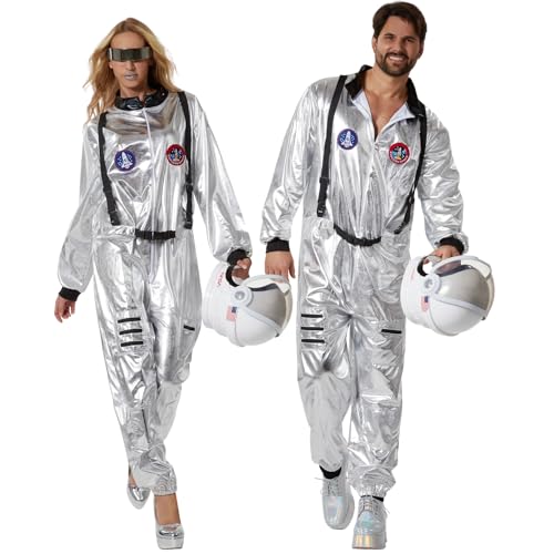 dressforfun Astronauten Kostüm, Karneval Kostüm Damen, Karneval Kostüm Herren, Astronaut Kostüm, Partner Kostüm, Gruppen Kostüm, Faschingskostüme Männer und Frauen, Galaxy, Space, Weltall- L von dressforfun