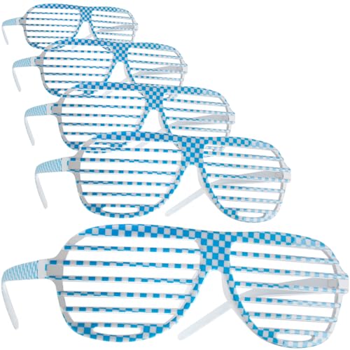 dressforfun retro Brille, Party Sonnenbrille, zweifarbig, für 90er Jahre Party, Oktoberfest, Ballermann Mottopartys, Fotobox Accessoires, Festival Gadget - Gitterbrille blau/weiß, 5er Set dressforfun retro Brille, Party Sonnenbrille, zweifarbig, für 90er Jahre Party, Oktoberfest, Ballermann Mottopartys, Fotobox Accessoires, Festival Gadget - Gitterbrille blau/weiß, 5er Set von dressforfun