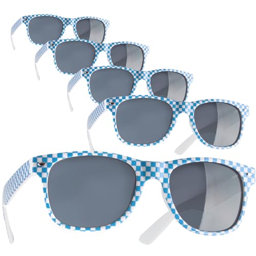 dressforfun retro Brille, Party Sonnenbrille, zweifarbiges Kariertes Gestell, für 90er Jahre Party, Oktoberfest, Ballermann Mottopartys, Fotobox Accessoires, Festival Gadget, JGA Zubehör von dressforfun