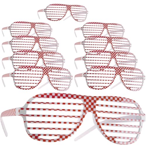 dressforfun retro Brille, Party Sonnenbrille, zweifarbiges Kariertes Gestell, für 90er Jahre Party, Oktoberfest, Ballermann Mottopartys, Fotobox Accessoires, Festival Gadget, JGA Zubehör von dressforfun