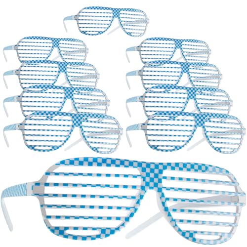 dressforfun retro Brille, Party Sonnenbrille, zweifarbiges Kariertes Gestell, für 90er Jahre Party, Oktoberfest, Ballermann Mottopartys, Fotobox Accessoires, Festival Gadget, JGA Zubehör von dressforfun