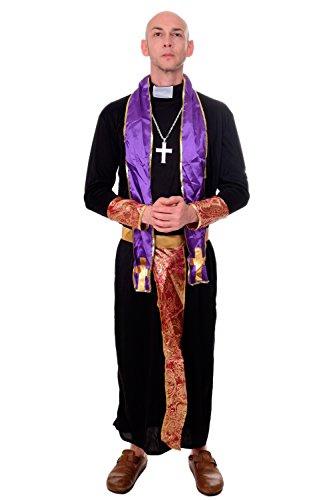 dressmeup DRESS ME UP - Kostüm Herren Herrenkostüm Priester Pfarrer Kirche Abt Exorzist Gr. S/M L202 von dressmeup