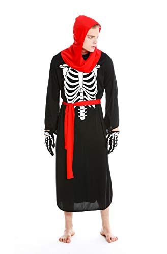 dressmeup DRESS ME UP - M-0072 Kostüm Herren Damen Halloween Skelett Knochengerippe Untoter Mönch Zombie Henker Dämon Gr. M/L von dressmeup