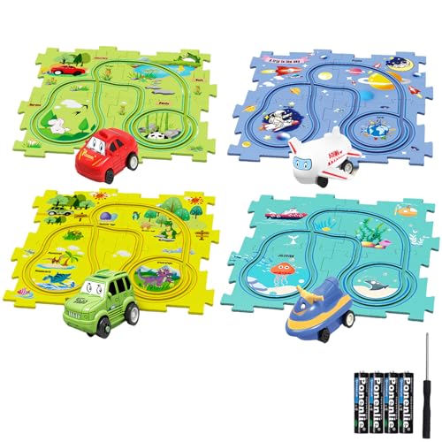 Auto Spielzeug Autorennbahn Spielzeugauto DIY-Puzzlebahn für Kinderspielzeug DIY-Route Cars Spielzeug Geschenkspiele für Kinder Spielzeug ab 2 3 4 5 6 Jahren von duoleey