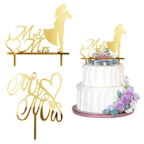 duoyif Tortenstecker Hochzeit 2Stück “Mr&Mrs” Cake Topper Hochzeit Acryl Kuchendekoration “Mr&Mrs” Tortendeko Für Hochzeits Torten Valentinstag Heiratsanträge Geburtstage Jubiläen Kommunion Torte Deko von duoyif