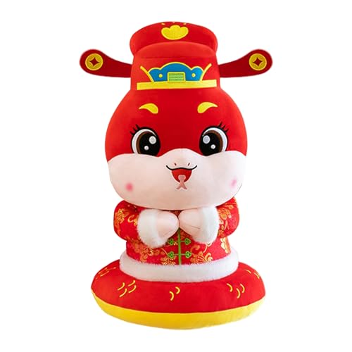 duwiikab 2025 Jahr der Schlange Stofftier Maskottchen Puppe Plüschtier 40 cm Chinesisch Neu für Frühlingsfest Tischdekoration Rotes Glückssymbol A 40 cm von duwiikab