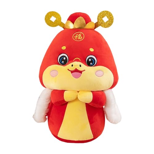 duwiikab 2025 Jahr der Schlange Stofftier Maskottchen Puppe Plüschtier 40 cm Chinesisch Neu für Frühlingsfest Tischdekoration Rotes Glückssymbol D 40 cm von duwiikab