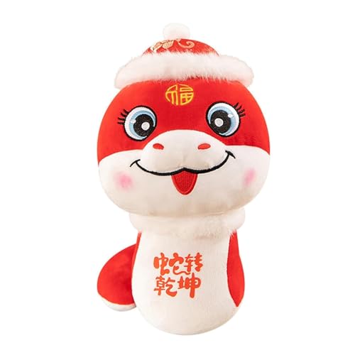 duwiikab 2025 Jahr der Schlange Stofftier Maskottchen Puppe Plüschtier 40 cm Chinesisch Neu für Frühlingsfest Tischdekoration Rotes Glückssymbol E 40 cm von duwiikab