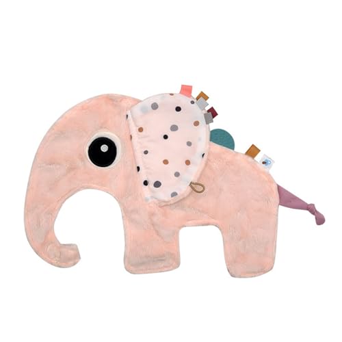 duwiikab Kuscheldecken für Kleinkinder, maschinenwaschbar, Babydecke, Elefant, zum Kuscheln für Babys, Kleinkinder, beruhigendes Handtuch mit Knistergeräusch, Papier, weicher Plüschstoff Rosa von duwiikab