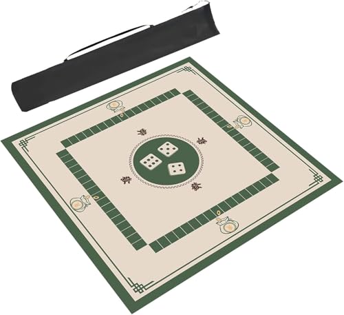 Mahjong-Matte, Mahjong-Matte, Spieltisch, Mahjong-Matte, rutschfest und geräuschreduzierend, Poker-Matte, Kartentisch-Abdeckung, Brettspiel-Tischmatte, quadratische Spielmatte mit Tragetasche(Green,33 von dvkGKLVq