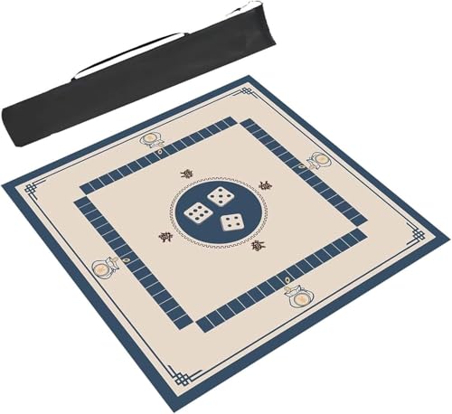 Mahjong-Matte, Mahjong-Matte, Spieltisch, Mahjong-Matte, rutschfest und geräuschreduzierend, Poker-Matte, Kartentisch-Abdeckung, Brettspiel-Tischmatte, quadratische Spielmatte mit Tragetasche(Blue,33. von dvkGKLVq