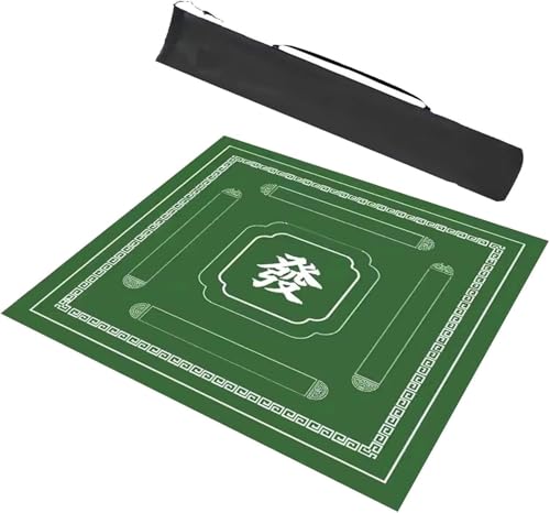 Mahjong-Matte, Mahjong-Matte, Spieltisch, geräuschreduzierende, rutschfeste Mahjong-Tischmatte, Spielmatte aus Polyesterfaser mit Gummi-Rückseite, for Mahjong-Pokerkarten und Fliesenspiele(Green,39.4x von dvkGKLVq