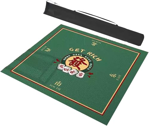 Mahjong-Matte, Mahjong-Matte, Spieltisch, quadratische Mahjong-Matte mit Windpositionierung, rutschfeste und geräuschreduzierende Spieltischabdeckung for Mahjong/Karten/Namenstisch-Abdeckung, mit Aufb von dvkGKLVq