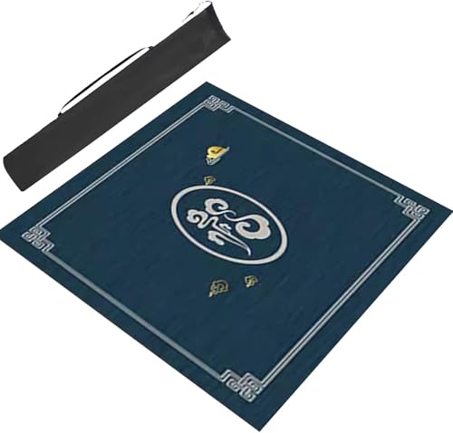 dvkGKLVq Mahjong-Matte, Mahjong-Matte, Spieltisch, Bedruckte Mahjong-Tischmatte mit Aufbewahrungstasche, Spielkarte, Brettspiel, Spielmatte, rutschfeste Samt-Spielmatte(23.6x23.6inch/60x60cm) von dvkGKLVq