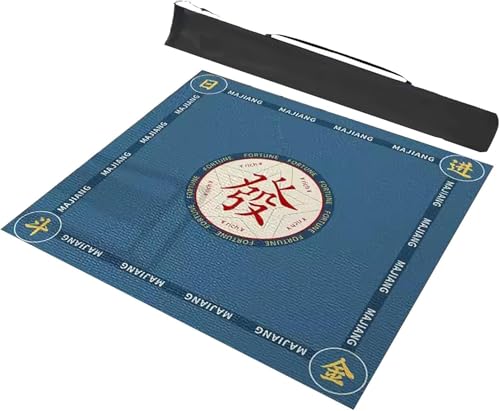 dvkGKLVq Mahjong-Matte, Mahjong-Matte, Spieltisch, Blaue Mahjong-Matte, Spieltischmatte for Mahjong-Kachelspiel, Pokerspiel, Domino-Spiel, Spielmatte, mit Gummi-Rückseite(27.6x27.6inch/70x70cm) von dvkGKLVq